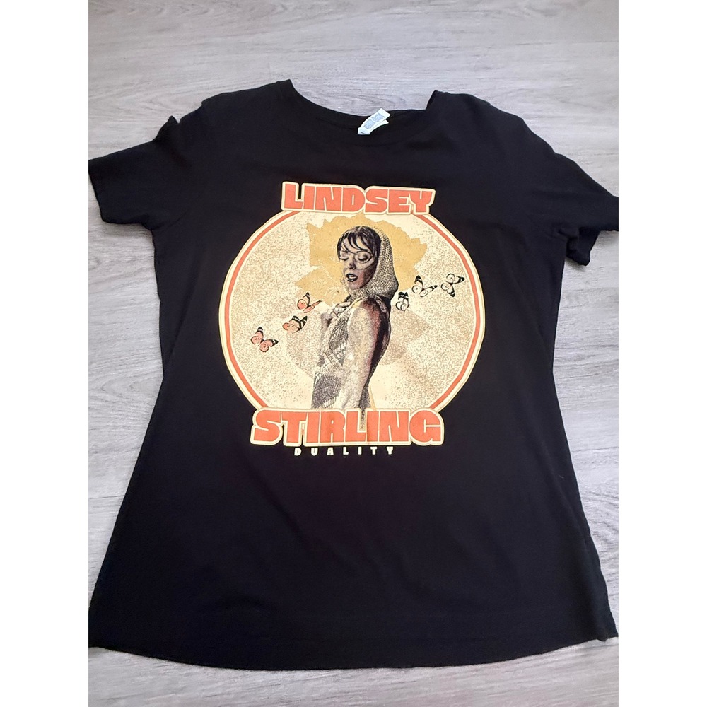 Lindsey Stirling Duality 2024 Tour T-Shirt Black Concert Graphic Tee Medium